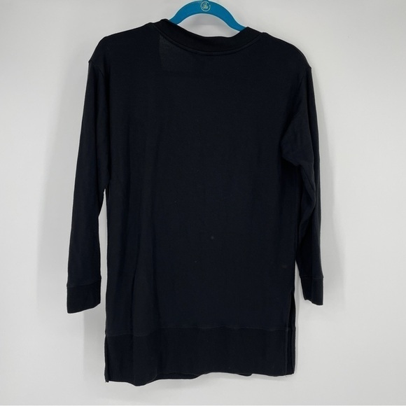 Victoria's Secret S Black V-Neck Long Sleeve Modal Pullover Tunic Sweater Top - Picture 2 of 4